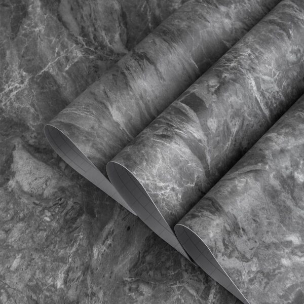 Dark Gray Marble Peel and Stick Wallpaper – Granite Texture Waterproof Vinyl Surface
