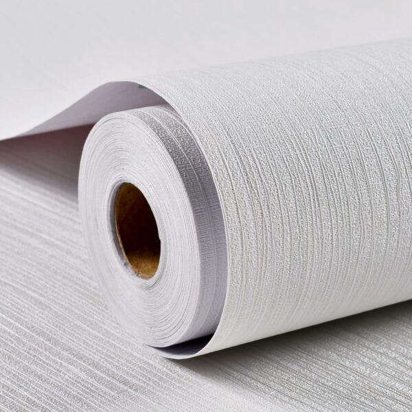 Textured Grasscloth Peel and Stick Wallpaper – White Linen Look with Embossed Vinyl Finish