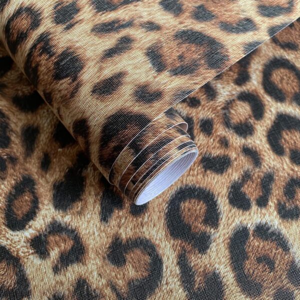 Brown Leopard Print Peel and Stick Wallpaper – Waterproof Cheetah Pattern for Stylish Room Décor